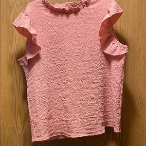 SHEIN Pink Flutter Sleeve Smocked Blouse